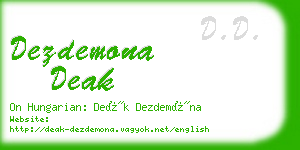 dezdemona deak business card